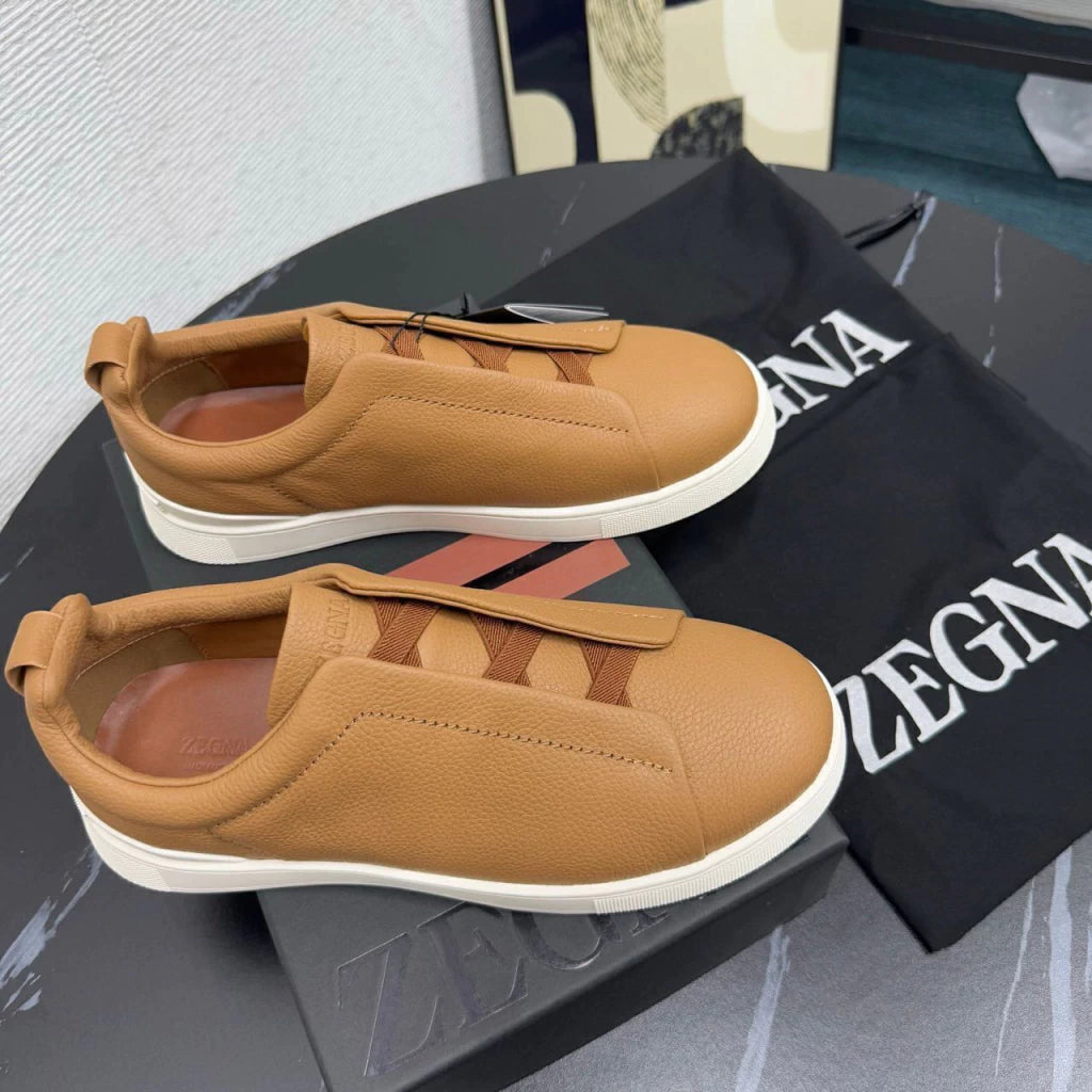Tenis Zegna Triple Stitch Couro