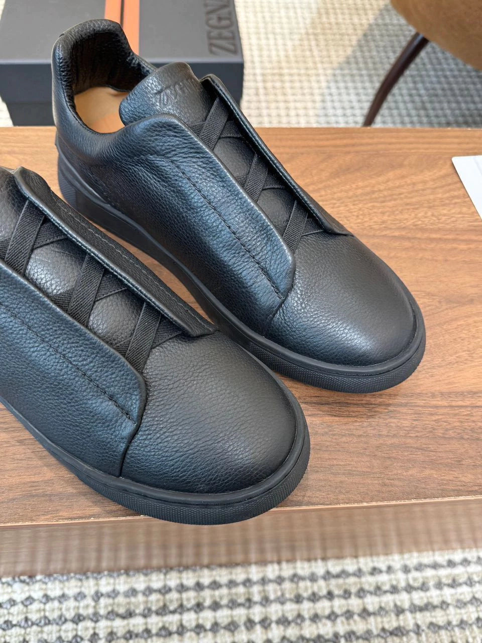 Tenis Zegna Triple Stitch Couro