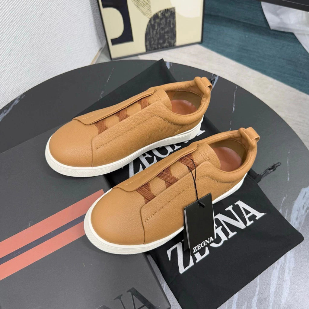 Tenis Zegna Triple Stitch Couro