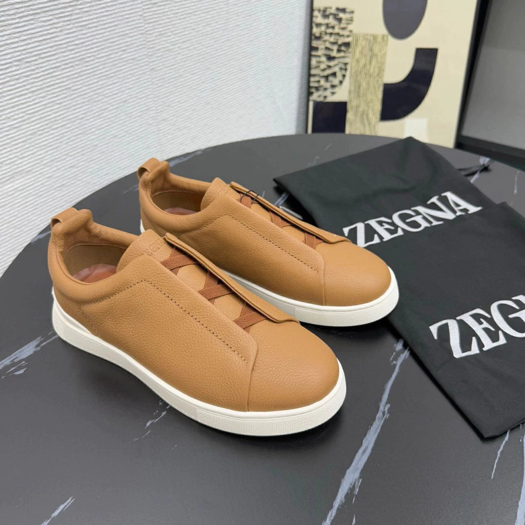 Tenis Zegna Triple Stitch Couro