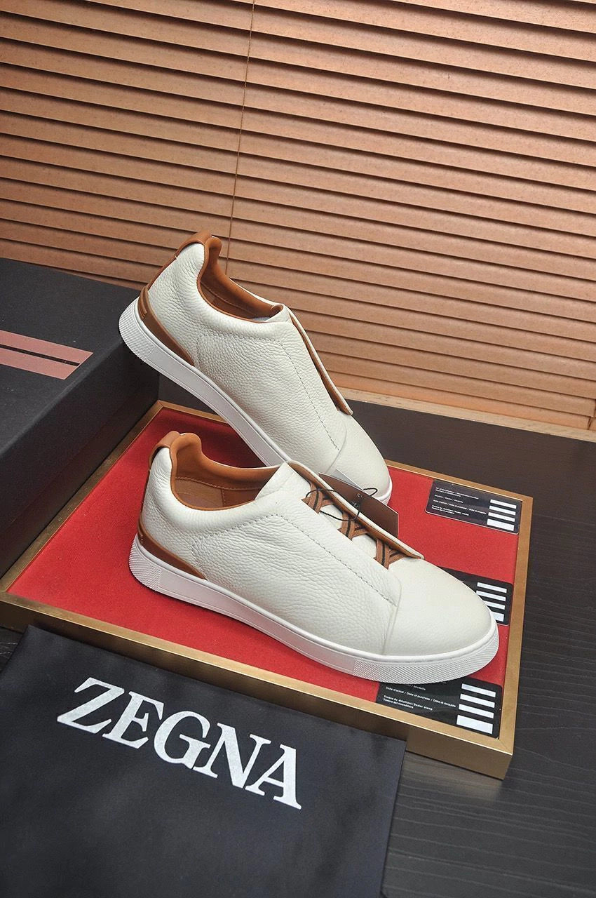 Tenis Zegna Triple Stitch Couro